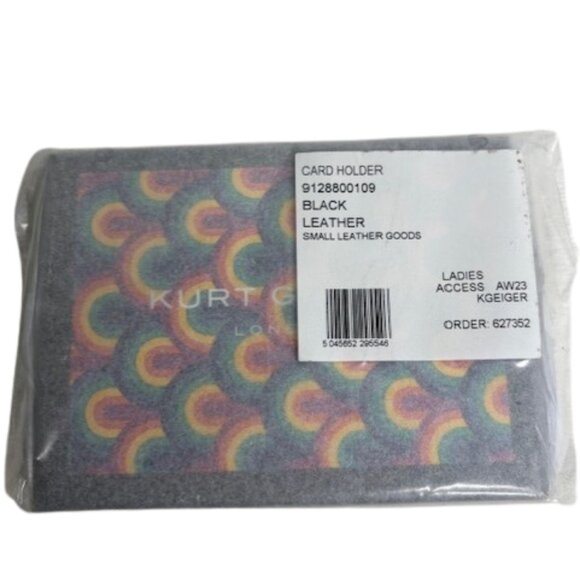 Kurt Geiger London Caviar Leather Card Holder Black NWT in Box - Picture 3 of 3